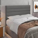 Ver imagem 1 de Cabeceira Rubi Cama Box Casal 140cm Suede Grafite