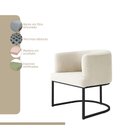 Ver imagem 5 de Poltrona Decorativa Arredondada Emi Base de Ferro Preto Fosco em Veludo Bege Estofama