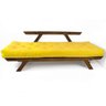 Sofá Japão Futon Amarelo em Madeira Maciça Cor Imbuia - 4