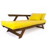 Sofá Japão Futon Amarelo em Madeira Maciça Cor Imbuia - 3