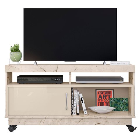 Rack Bancada de Tv 50 Pol 121cm Rute Z10 Off/calacata - Mpozenato