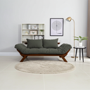 Ver mais imagens de Sofá Cama Japão Futon Cinza em Madeira Maciça Cor Imbuia