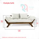 Ver imagem 5 de Sofá Cama Japão Futon Cinza em Madeira Maciça Cor Imbuia