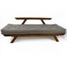 Sofá Cama Japão Futon Cinza em Madeira Maciça Cor Imbuia - 12