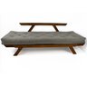 Sofá Cama Japão Futon Cinza em Madeira Maciça Cor Imbuia - 4