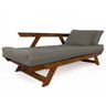 Sofá Cama Japão Futon Cinza em Madeira Maciça Cor Imbuia - 3