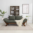 Ver imagem 5 de Sofá Cama Japão Futon Cinza em Madeira Maciça Cor Imbuia