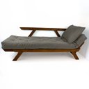 Ver imagem 2 de Sofá Cama Japão Futon Cinza em Madeira Maciça Cor Imbuia