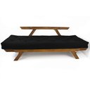 Ver imagem 2 de Sofá Japão Futon Preto em Madeira Maciça Cor Imbuia