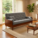 Ver mais imagens de Sofá Cama Paris Sarja Cinza Madeira Nobre Cor Imbuia