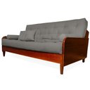 Ver imagem 1 de Sofá Cama Paris Sarja Cinza Madeira Nobre Cor Imbuia