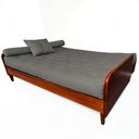 Ver imagem 4 de Sofá Cama Paris Sarja Cinza Madeira Nobre Cor Imbuia