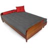 Sofá Cama Paris Sarja Cinza Madeira Nobre Cor Imbuia - 2