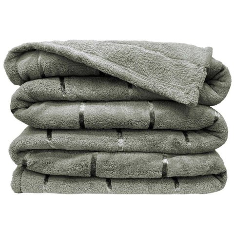 Cobertor Manta Himaláia Queen Ultrasoft Dupla Face - Cinza - 100% Poliéster