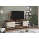 Ver imagem 4 de Rack para TV 75 Polegadas Madeira Maciça 2 Portas Rústico 185,7cm Off White - Apaixone & Decore