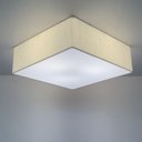 Ver imagem 3 de Lustre Plafon Sobrepor Quadrado Vivare Cqf5015lla Cúpula em Tecido Cor Linho Bege 50x50x15cm