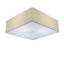 Ver imagem 1 de Lustre Plafon Sobrepor Quadrado Vivare Cqf5015lla Cúpula em Tecido Cor Linho Bege 50x50x15cm