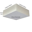 Ver imagem 2 de Lustre Plafon Sobrepor Quadrado Vivare Cqf5015lla Cúpula em Tecido Cor Linho Bege 50x50x15cm