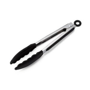 Pegador Inox Com Ponta Em Silicone Preto 23cm Weck