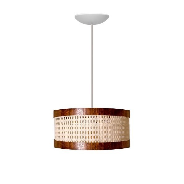 Lustre Pendente Sala Quarto Aramado Redondo Tela Decoração:Branco