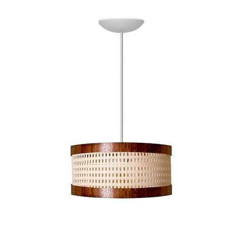 Lustre Pendente Sala Quarto Aramado Redondo Tela Decoração:Branco