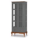 Ver imagem 1 de Cristaleira 2 Portas e Laterais em Vidro 3 Prateleiras 1 Gaveta 60808 Hannover - Cinza/imbuia Glazer