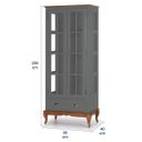 Ver imagem 4 de Cristaleira 2 Portas e Laterais em Vidro 3 Prateleiras 1 Gaveta 60808 Hannover - Cinza/imbuia Glazer