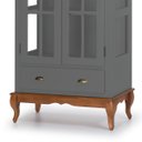 Ver imagem 3 de Cristaleira 2 Portas e Laterais em Vidro 3 Prateleiras 1 Gaveta 60808 Hannover - Cinza/imbuia Glazer