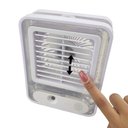 Ver imagem 7 de Ventilador Umidificador Agua 3 Velocidades Touch Usb Led Verao Calor Casa Mesa Trabalho Estudo