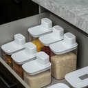 Ver imagem 2 de Kit 2 Dispensers Porta Mantimentos com Medidor 2,3l Pote Hermético para Cereais Arroz Feijão ou