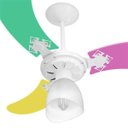 Ver imagem 4 de Ventilador de Teto New Baby Colors 3 Pás 130w Branco/feminino - Venti-delta