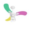 Ventilador de Teto New Baby Colors 3 Pás 130w Branco/feminino - Venti-delta - 3