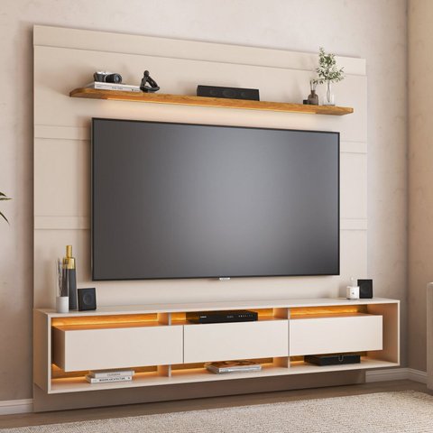 Painel para TV 85 Polegadas com LED 220x217cm Madison