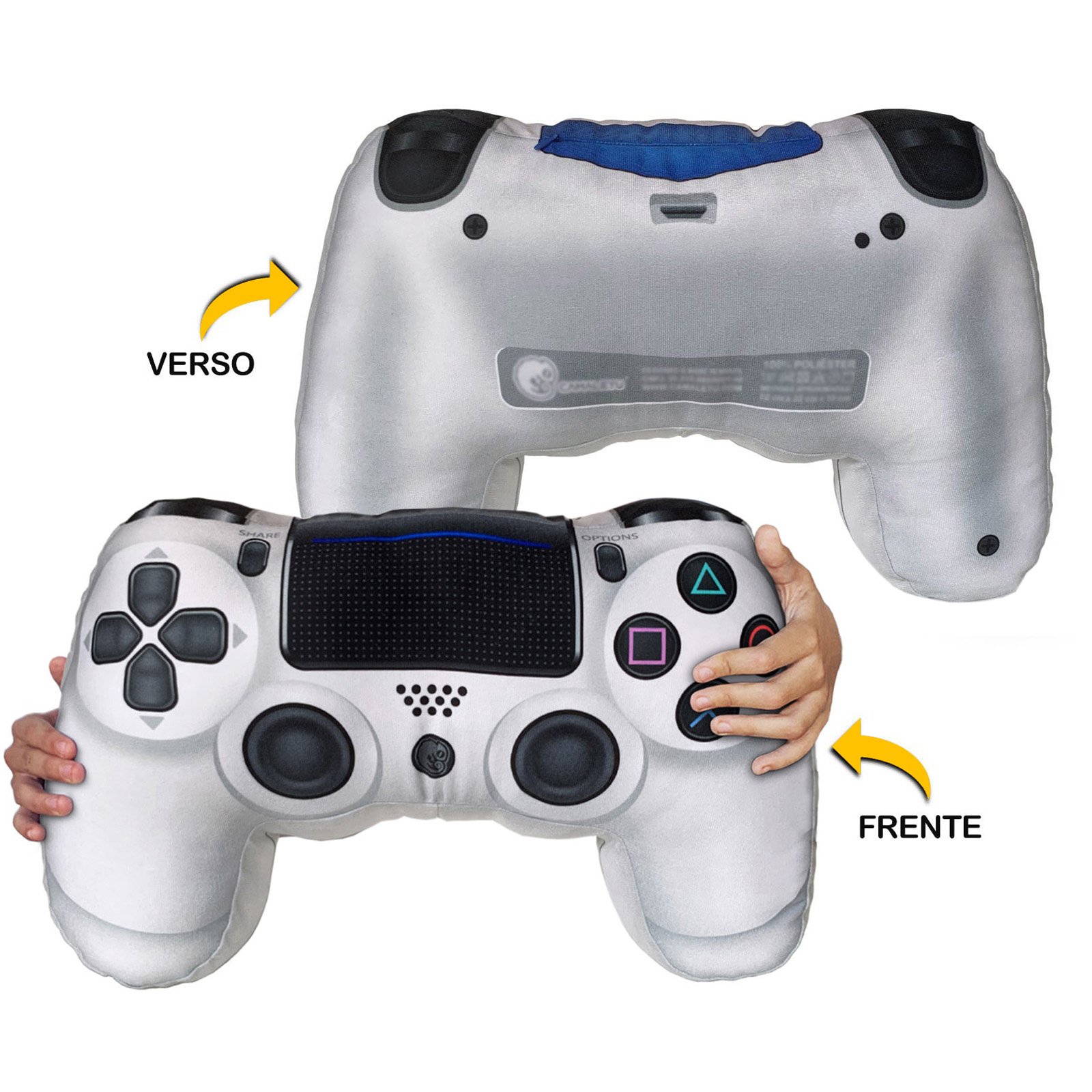 Almofada Gamer Controle de Vídeo Game Joystick Playpillow 4 Branca - 4