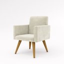 Ver imagem 1 de Cadeira Estofada Poltrona para Sala Quarto – Balaqui Decor Cor:Bege