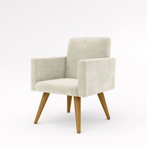 Cadeira Estofada Poltrona para Sala Quarto – Balaqui Decor Cor:Bege