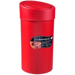 Lixeira 9L com Acionamento Automático da Tampa e Borda para Esconder Saco de Lixo, cor Vermelha Coza - 2