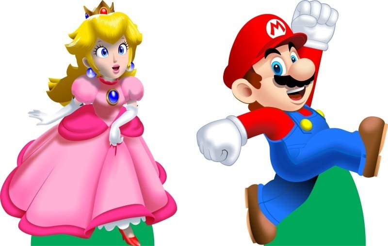 Adesivo Parede Decorativo Mario, Luigi, Princesa Peach e Yoshi