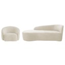 Ver imagem 1 de Kit Divã Recamier Orgânico França 160cm Lado Esquerdo e Poltrona Amore Bouclé