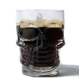 Kit 4 Canecas Caveira Vidro 510ml Skull Chopp Cristal Rock - 7