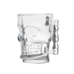 Kit 4 Canecas Caveira Vidro 510ml Skull Chopp Cristal Rock - 4
