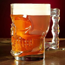 Kit 4 Canecas Caveira Vidro 510ml Skull Chopp Cristal Rock - 6