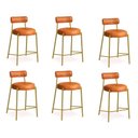 Ver imagem 3 de Banqueta Cozinha Alta com Encosto Industrial Dourado Kit 6 Londres Pu D03 - D'rossi