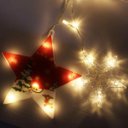 Ver imagem 4 de Varal Pisca Leds Decoração Estrelas Natal Noel Amarelo de 3m