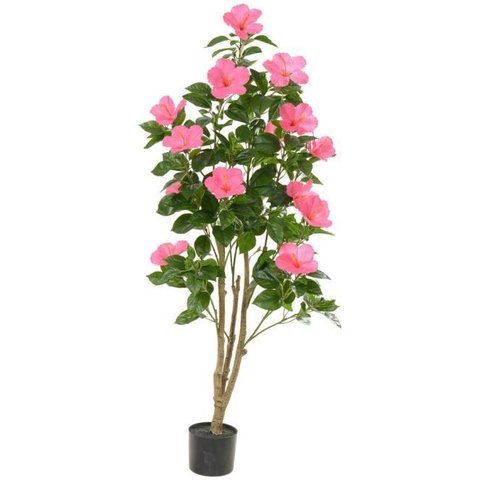 Planta Artificial Arvore Papoula Real Toque C/pote X14 Rosa 1,4m