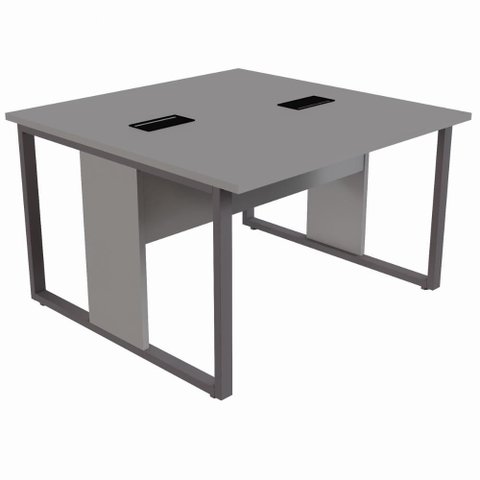 Plataforma Dupla Pé Quadro 120x120cm Linha Versa Cinza Alumí