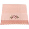 Toalha de Rosto Bordada de Ponto Cruz Rosas - 2