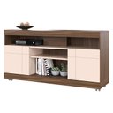 Ver imagem 3 de Rack Bancada Ambiente Yara e Painel para Tv Maia Nogueira Real Off White – Colibri