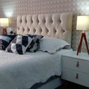 Ver imagem 1 de Cabeceira Cama Box Casal Estofada Luna Suede Bege 140 x 60 RBL