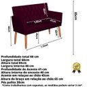 Ver imagem 4 de Namoradeira Corino Resistente Capitone para Sala de Estar Decorativa - Moblan Decor